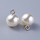 Resin Imitation Pearl Pendants/Shank Buttons BUTT-WH0014-03D-1