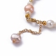 Natürliche Barockperlen Keshi Perlen Perlen Armbänder BJEW-JB05266-03-3