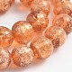 Handmade Silver Foil Lampwork Glass Round Beads Strands FOIL-F001-02A-1