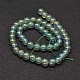Cadenas de perlas de vidrio galvanizado chapado en arco iris completo X-EGLA-I002-8mm-02-2