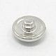 Flat Round with Bowknot Pattern Platinum Tone Brass Glass Cabochon Jewelry Snap Buttons SNAP-M006-10-2