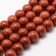Chapelets de perles en jaspe rouge naturel X-G-E375-4mm-03-2