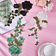 GORGECRAFT 6Pcs 3 Colors Flowers Embroidery Patch Sticker Rose Lace Fabric Sewing Floral Leaves Patches Trim Applique for Women Bridal Wedding Sewing Trimming Dress Clothes DIY Patches DIY-GF0007-68-4
