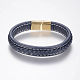 Braided Leather Cord Bracelets BJEW-H561-02F-1