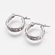 304 Stainless Steel Hoop Earrings BJEW-N0039-11-2