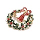 Colorida corona de navidad con pin de esmalte de campana con pedrería X-JEWB-A004-07G-2