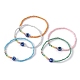 Bracelet extensible en résine et perles de verre mauvais œil BJEW-JB09491-1