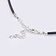 PU Leather Cord Electroplated Natural Quartz Pendant Necklaces NJEW-I219-01-4