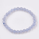 Dentelle bleu agate bracelets élastiques naturelles BJEW-S138-01A-1