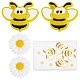Sunnyclue 1 коробка 10 шт. силиконовые бусины пчелы подсолнух свободные цветы ромашки бусина пчела массивные бусины для изготовления ювелирных изделий с просверленными отверстиями в центре бусины-прокладки принадлежности для ремешков для кейчейна плетеный браслет для изготовления браслетов SIL-SC0001-08-1