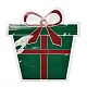 プラスチックジップロックバッグ  クリスマスギフトボックスの形の包装袋  トップセルフシールパウチ  グリーン  15.1x15.1cm  片側の厚さ：0.03cm OPP-K001-07-1