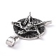 Flat Round with Skull 304 Stainless Steel Pendants STAS-G265-03AS-3