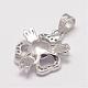 Sterling Silver Pendants & Ear Studs & Cuff Rings Jewelry Sets SJEW-P083-12-3