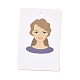 紙のピアスディスプレイカード  イヤリングホルダーカード  女の子の模様と長方形  紫色のメディア  9x6x0.03cm  穴：5mmと1mm DIY-B061-05J-2
