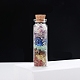 ボトルの装飾を望む透明なガラス  チャクラ天然宝石ドリフトチップ入り  家のデスクトップの装飾用  70~80mm PW-WG92605-01-2