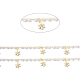 Cadenas de perlas de imitación hechas a mano de perlas de imitación de esmalte de flores y latón y abs CHC-D029-39G-2