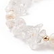 Chip di pietre preziose naturali e braccialetto di scorrimento con perline di perle per le donne BJEW-JB08334-5
