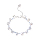 Bracelet en perles de verre en forme de larme de cristal autrichien imitation BJEW-TA00171-01-1