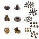18 juegos de botones a presión de cuero de latón de cereza SNAP-YW0001-06AB-4