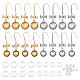 8 paires 4 styles bowknot dôme blanc avec boucles d'oreilles pendantes rondes plates EJEW-AB00005-1