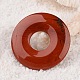 Donut/Pi Disc Natural Red Jasper Pendants G-F270-06A-1