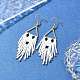 Halloween Theme Glass Seed Braided Ghost Chandelier Earrings EJEW-MZ00084-3