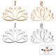 Beebeecraft 1 Box 10Pcs 2 Colors Lotus Flower Charms Real 18k Gold Plated and Platinum Plated Flower Yoga Beads Charms Crafts Supplies for DIY Necklace Bracelet Earrings KK-BBC0001-64-1