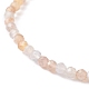 3mm Natural Moonstone Beads Stretch Bracelet for Girl Women BJEW-JB07284-02-4