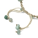 Bracciale con perline intrecciate in cristallo di quarzo naturale tinto e scaglie di avventurina verde BJEW-TA00351-4