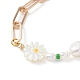 Bracelet de perles de coquillage naturel de tournesol BJEW-TA00027-3