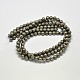 Natural Pyrite Round Beads Strands G-F197-07-6mm-3