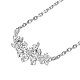 TINYSAND Rhodium Plated 925 Sterling Silver Cubic Zirconia Glittering Flowers Necklace TS-N394-S-2