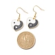 Herz mit baumelnden Ohrringen aus Emaille aus Tai-Ji-Legierung EJEW-JE04979-4
