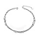 SHEGRACE Rhodium Plated 925 Sterling Silver Layered Anklets JA28A-1
