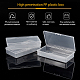 BENECREAT 6Pcs Clear Plastic Box Container 12.5x5.5x2.5cm Rectangle Storage Organizer with Hinged Lid for Beads CON-BC0006-54-6