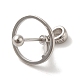 925 anillo de pellizco de planeta estilo medallón de plata de ley con baño de rodio STER-NH0001-55C-P-3