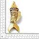 真鍮七宝ペンダント  丸カン付き金魚チャーム  ゴールドカラー  ミックスカラー  120~125x30.5~32.5x34~37.5mm  穴：6.5mm KK-P251-A07-G-4