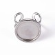 201 Stainless Steel Cuff Pad Ring Settings STAS-S080-040D-P-2