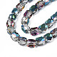 Chapelets de perles en verre transparent électrolytique EGLA-N002-13-B01-3