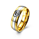 Regalos de san valentín corazón anillos de pareja de acero titanio para hombres RJEW-BB16469-8-1