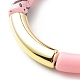 Bracelet extensible perlé tube incurvé acrylique pour femme BJEW-JB08437-03-5