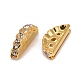 Golden Tone 3 Holes Brass Middle East Rhinestone Bridge Spacers X-RSB024NF-3-3
