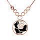 Real Rose Gold Plated Tin Alloy Czech Rhinestone Flower Pendant Necklaces NJEW-BB06235-B-1