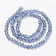 Electroplate Transparent Glass Beads Strands EGLA-A034-T6mm-E04-2