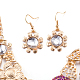 Fashion Women Jewelry Zinc Alloy Glass Rhinestone Flower Bib Statement Necklaces & Earrings Jewelry Sets NJEW-BB15098-4