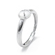 Adjustable Rhodium Plated 925 Sterling Silver Finger Ring Components STER-L055-019P-2