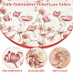 刺繍入りの花のポリエステルチュールレース生地  服飾材料  サクランボ色  150x0.08cm DIY-WH0449-31D-4
