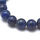 Naturales lapis lazuli de perlas pulseras elásticas X-BJEW-K212-B-047-2