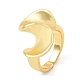 Twist Wave Rack Plating Brass Open Cuff Rings for Women RJEW-G294-07G-1