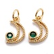 Real 18K Gold Plated Brass Micro Pave Cubic Zirconia Charms ZIRC-M114-52G-02-1